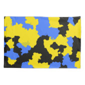 Geel Blauw Zwart Abstract Ontwerp Kussensloop (Achterkant)