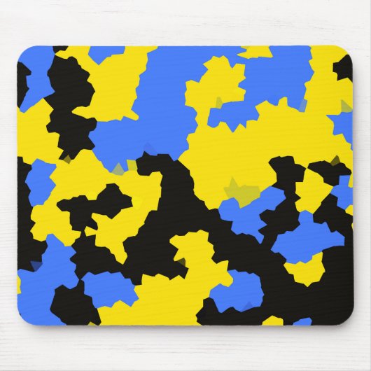 Geel Blauw Zwart Abstract Ontwerp Muismat (Voorkant)