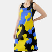 Geel Blauw Zwart Abstract Ontwerp Schort (Insitu)
