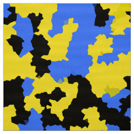 Geel Blauw Zwart Abstract Patroon Stof