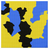 Geel Blauw Zwart Abstract Patroon Stof (Close Up)