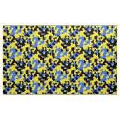 Geel Blauw Zwart Abstract Patroon Stof (Yard (91,4 cm))