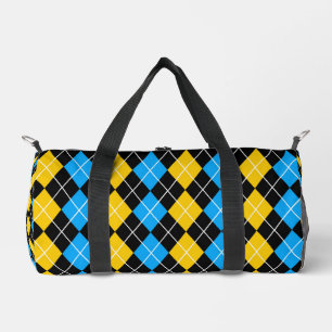 Geel Blauw Zwart Argyle Diamant Design Plunjezak