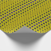 Geel, blauw, zwarte bloemen cadeaupapier (Hoek)