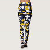 Geel, blauw, zwarte Camo-Leggings Leggings (Achterkant)
