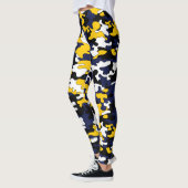Geel, blauw, zwarte Camo-Leggings Leggings (Links)