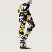 Geel, blauw, zwarte Camo-Leggings Leggings (Rechts)