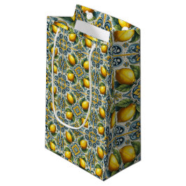 Geel Blauwe Capri Citroen Middellandse Zee Tegels  Klein Cadeauzakje