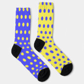 Geel Blauwe Sokken met Polka Dots of Kies Kleuren (Rechts)