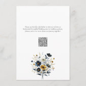 Geel Blauwe Wildbloemen Elegante bruiloft receptie Informatiekaartje (Achterkant)
