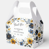 Geel Blauwe Wildbloemen Elegante Grote Bruiloft Bedankdoosjes (Voorkant)