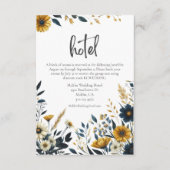 Geel Blauwe Wildbloemen Formeel Bruiloft Hotel Informatiekaartje (Voorkant)