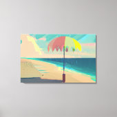 Geel, Blauwgroen en perzik zandstrand Canvas Afdruk (Voorkant)