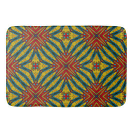 Geel Blauwgroen en rood Abstract afdrukken Etnisch Badmat