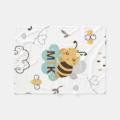 Geel Blauwgroen Grijs voor de honingbijen Fleece Deken (Voorkant (Horizontaal))