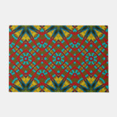 Geel Blauwgroen Rood Bruin Abstract Modern Boho Tr Deurmat (Voorkant)