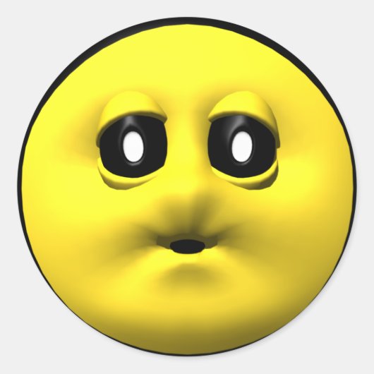 Geel blazen een kus ronde sticker (Voorkant)