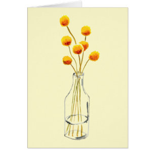 Geel blij Billy Button bloemen Australische kunst