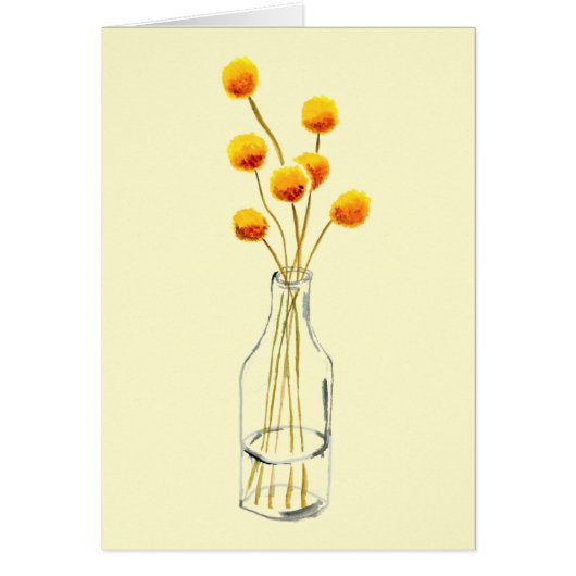 Geel blij Billy Button bloemen Australische kunst (Voorkant)