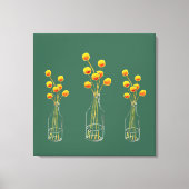 Geel blij Billy Button bloemen Australische kunst Canvas Afdruk (Voorkant)