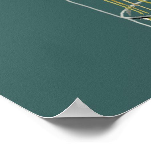 Geel blij Billy Button bloemen Australische kunst Poster (Hoek)