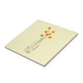 Geel blij Billy Button bloemen Australische kunst Tegeltje (Zijkant)