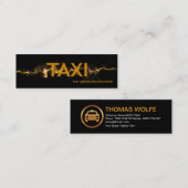 Geel bliksemflits taxivervoer mini visitekaartje (Voorkant / Achterkant)