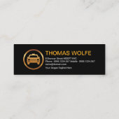 Geel bliksemflits taxivervoer mini visitekaartje (Achterkant)