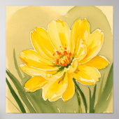Geel Bloeiende Bloem ontwerp Poster (Voorkant)