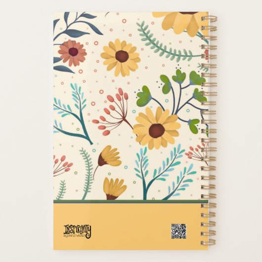 Geel Bloem Aangepaste Dankbaarheid Journal Planner (Achterkant)