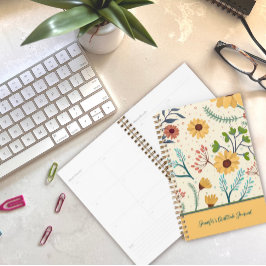 Geel Bloem Aangepaste Dankbaarheid Journal Planner