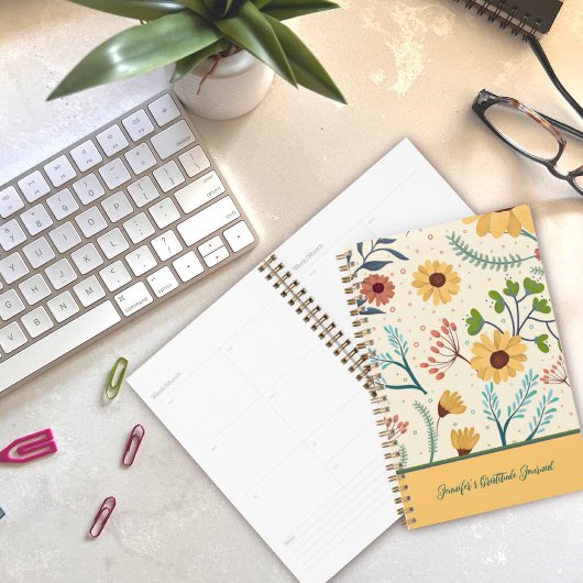  Geel Bloem Aangepaste Dankbaarheid Journal Planner