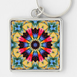 Geel Bloem Abstract Sleutelhanger