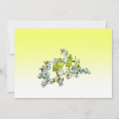 Geel bloem bruiloftsreceptie kaart (Achterkant)