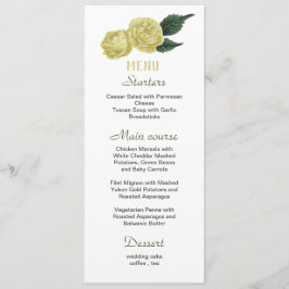 geel bloem groen blad trouwmenu menu