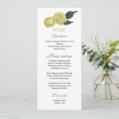 geel bloem groen blad trouwmenu menu (Staand voorkant)