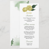 geel bloem groen blad trouwmenu menu (Voorkant / Achterkant)