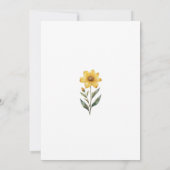 Geel Bloem Huwelijksuitnodiging Kaart (Achterkant)