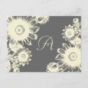 Geel  Bloem - kies kleur - RSVP-Kaart Uitnodiging Briefkaart