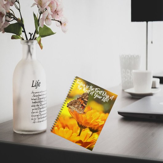 Geel Bloem Notitieboek Nieuwe Beginnen