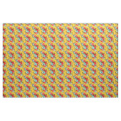 Geel bloem streepmix stof (Yard (91,4 cm))