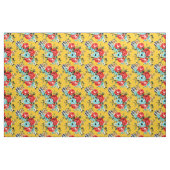 Geel bloem streepmix stof (Fat Quarter)