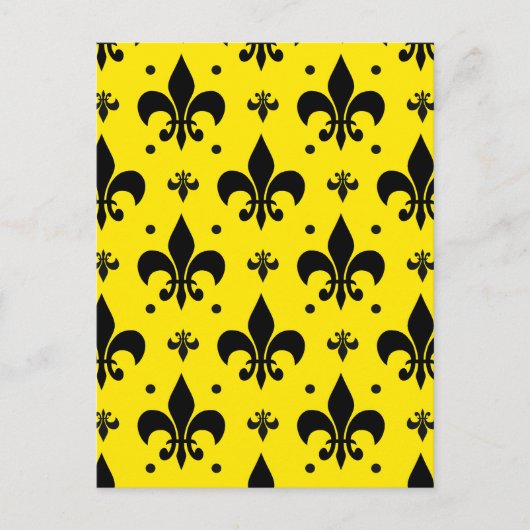Geel Bloem Van Lis Patroon Ontwerp Briefkaart (Voorkant)