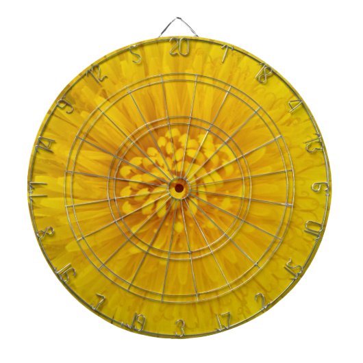 Geel bloemdartboard dartbord (Voorkant)