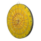 Geel bloemdartboard dartbord (Voorkant Rechts)