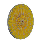 Geel bloemdartboard dartbord (Voorkant Links)