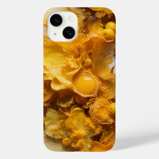 Geel Bloemen Abstract Behang Case-Mate iPhone Case (Achterkant)