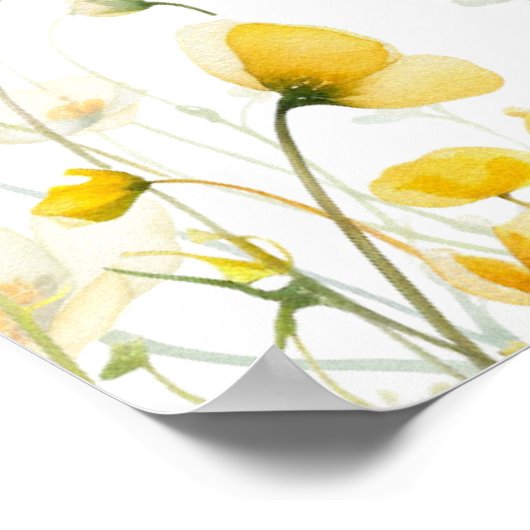 Geel Bloemen Baby in Bloom Zitkaart Poster (Hoek)