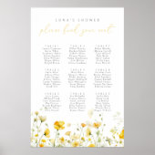Geel Bloemen Baby in Bloom Zitkaart Poster (Voorkant)