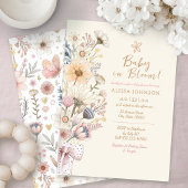 Geel Bloemen Baby shower Kaart